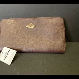 Coach Acordian Brown Wallet
